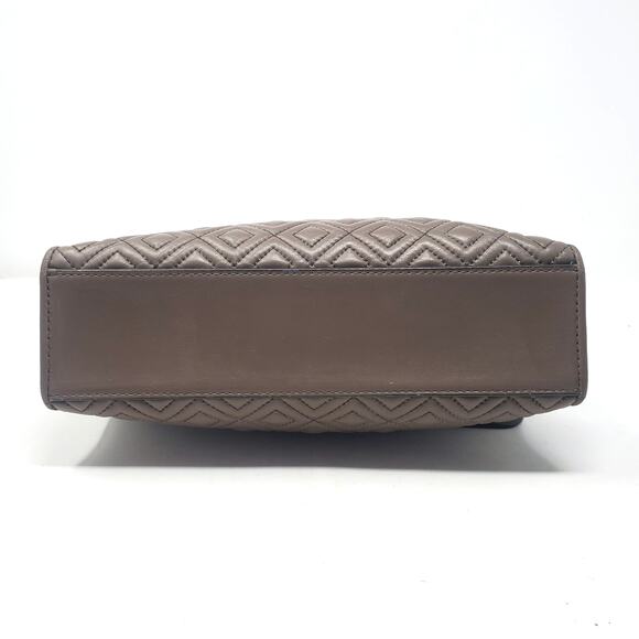 Tory Burch Fleming Convertible Shoulder Bag Crossbody Leather Gray Taupe - Picture 8 of 11